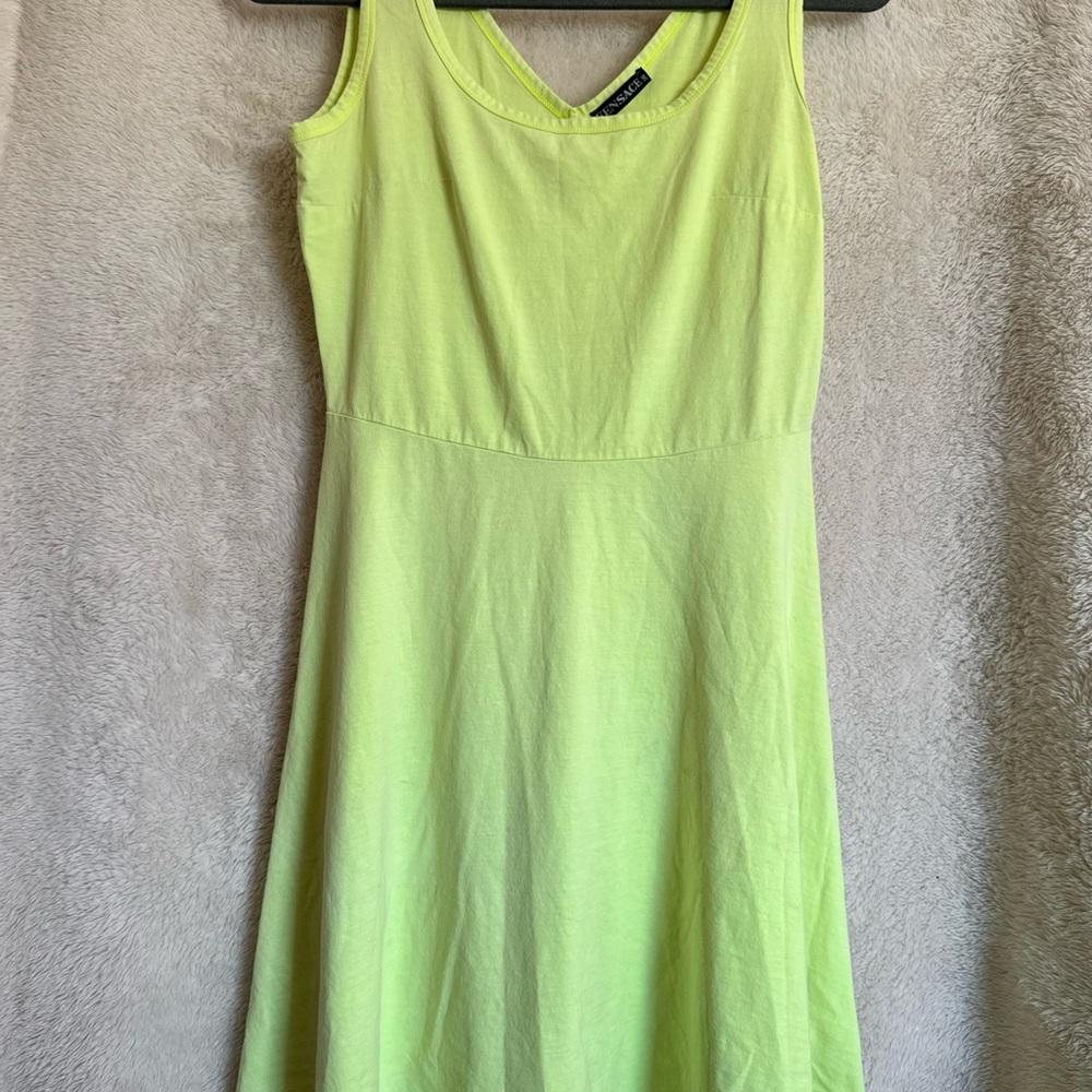 Vibrant Lime Green Midi Dress